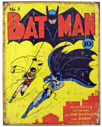 Batman 1 Cover Batman & Robin Retro Plate 32 x 41 cm - kovový plagát